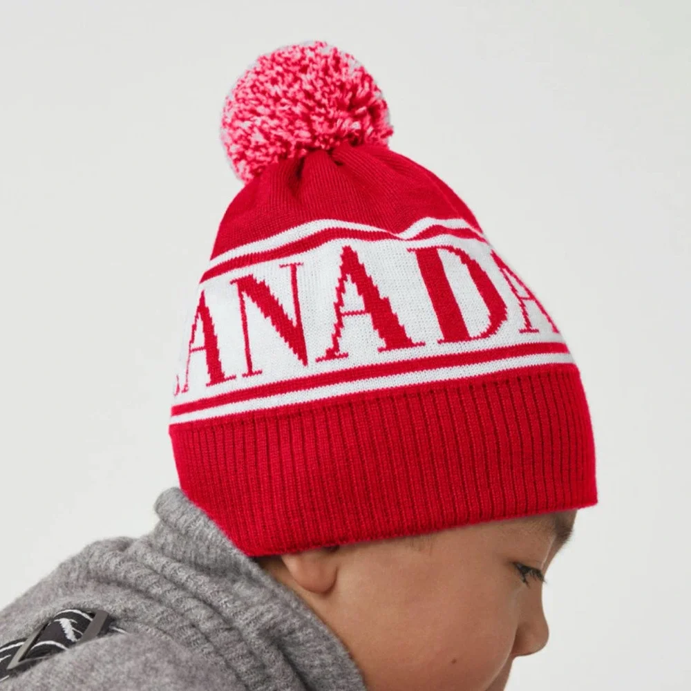 NEW! CANADA GOOSE‎ Kids Merino Wool toque beanie RED